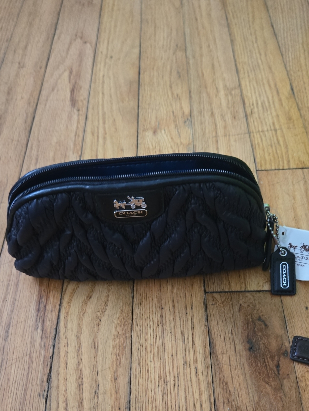 Coach Black Quilted Travel Toiletry Case